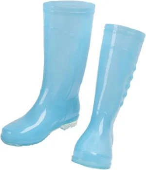 1 Pair Waterproof Rain Boots Women Rain Shoes Outdoor Boots Women Blue Pvc