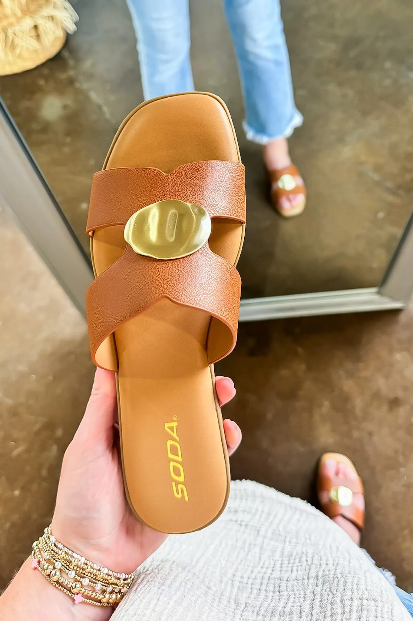 Aelin Coin Cutout Sandal