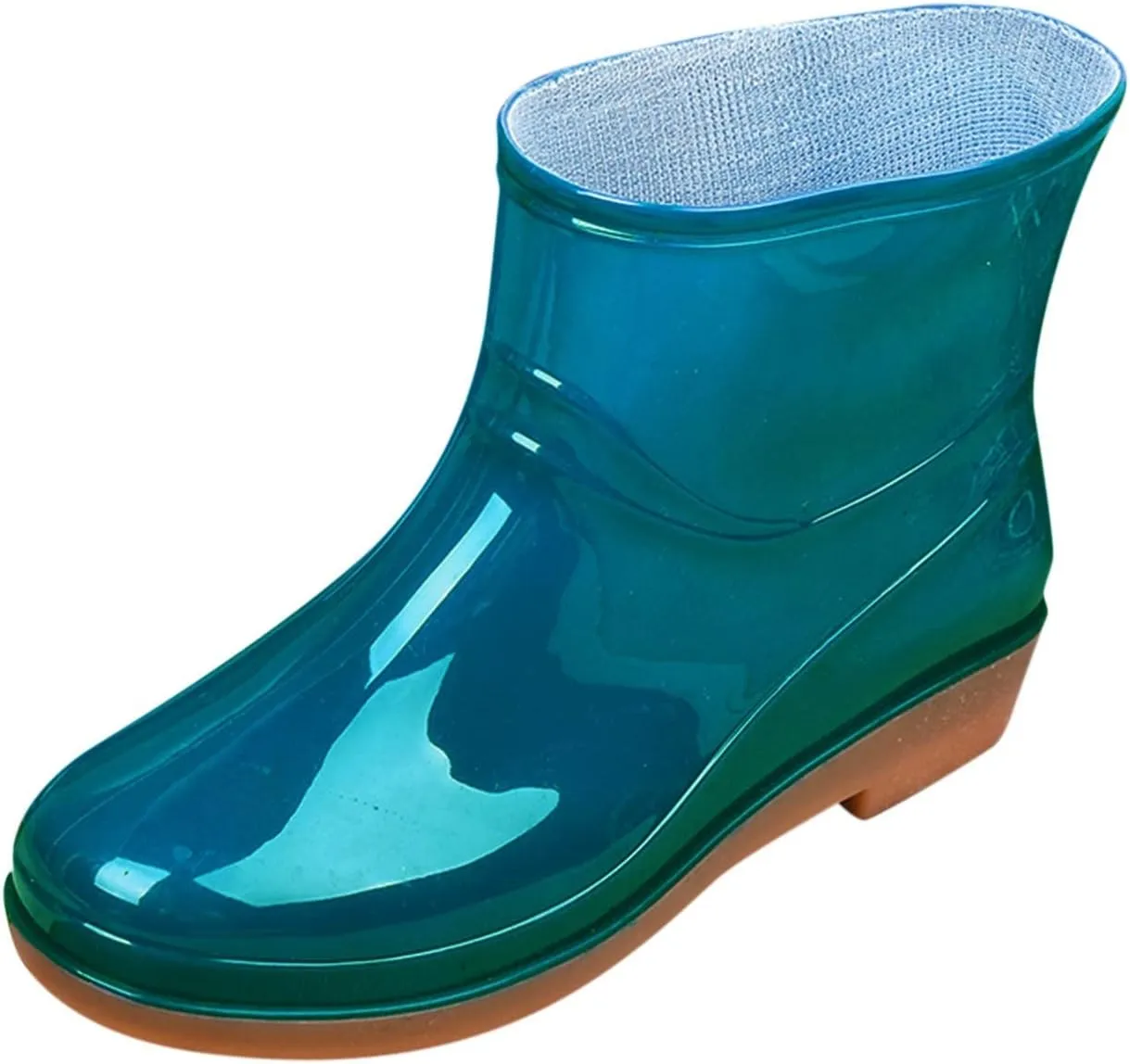 AMDBEL Ankle Rain Boots for Women Wide Feet, Short Rain Boots for Women Waterproof Garden Shoes Anti-Slipping Chelsea Rainboots for Ladies Comfortable Insoles Stylish Light Ankle Rain Shoes