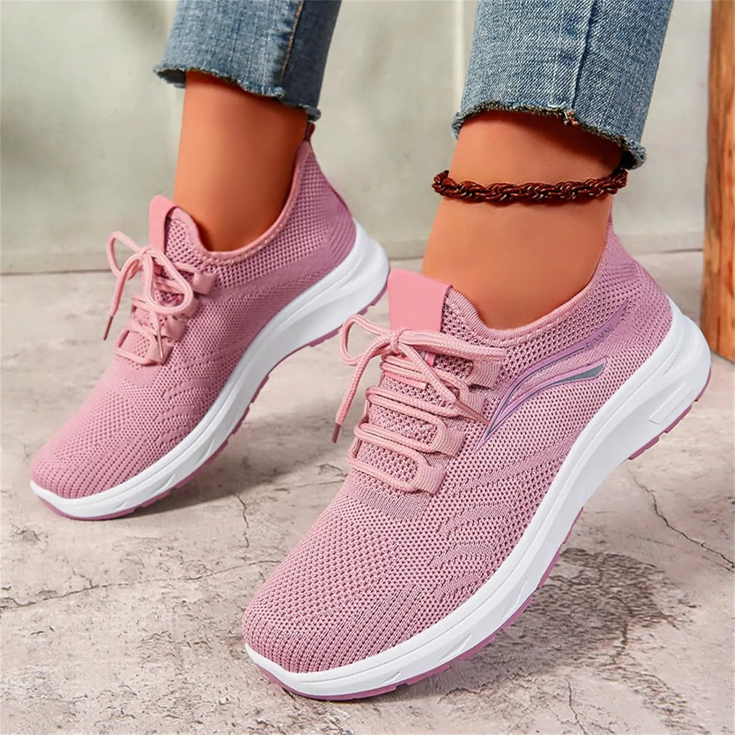 Athletic Shoes Women Slip On Soft Foam Sole Sports Shoes Breathable Mesh Sneakers Causal Walking Workout Tennis Shoes