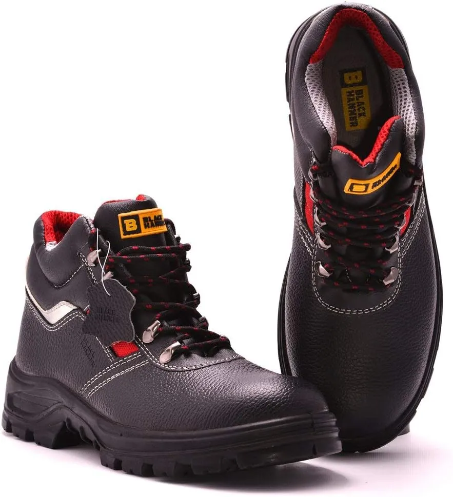 Black Hammer Mens Safety Boots Steel Toe Cap S3 SRC Work Shoes Ankle Leather 5993