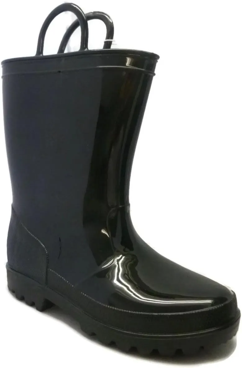 Black Kids Waterproof Rain Boots  Durable, Non-Slip Wellies for Toddlers & Children 9 M US Toddler