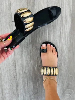 Black Together Forever Sandals