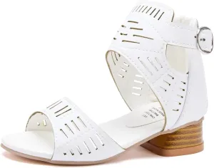 BMCiTYBM Girls Sandals Low Heels Flower Wedding Shoes Dress Pump Ankle Strap Open Toe Toddler Little Big Kids