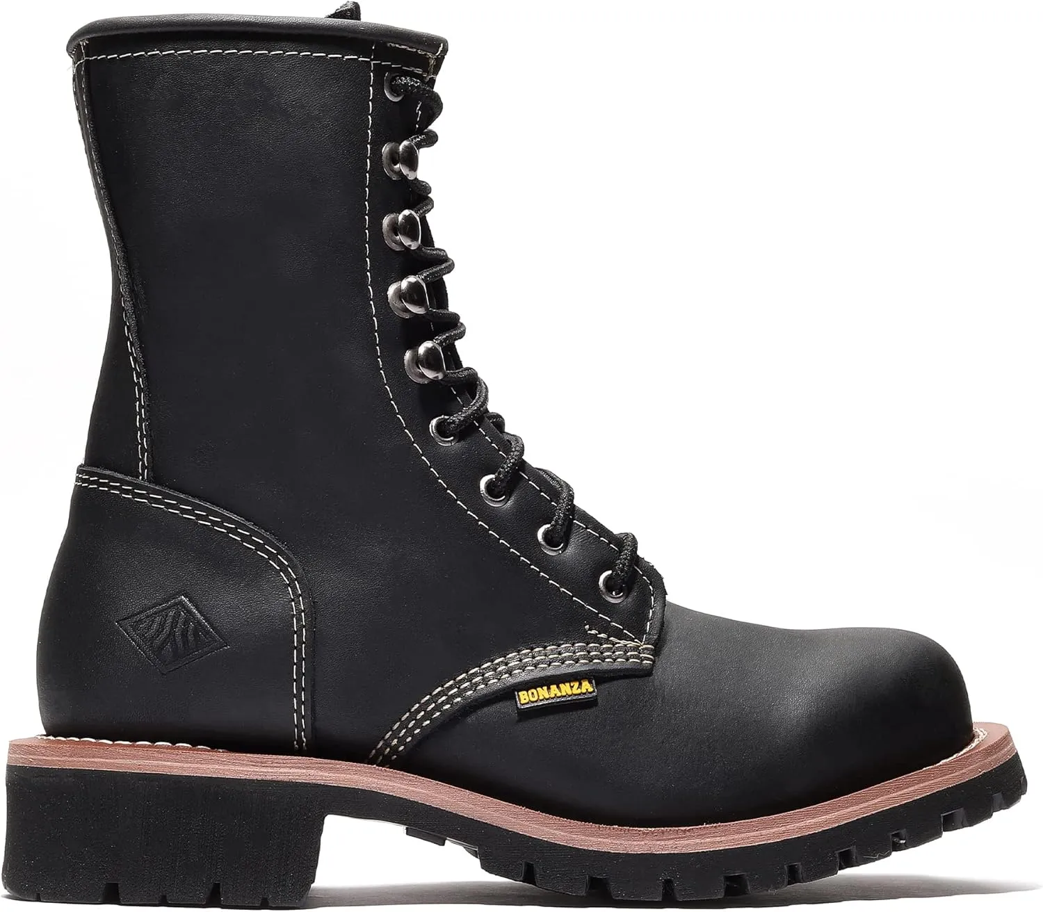 Bonanza Boots Sierra Logger 9" Work Boots for Men - Premium Leather Steel Toe Boots with Slip and Oil Resistant Rubber Outsole