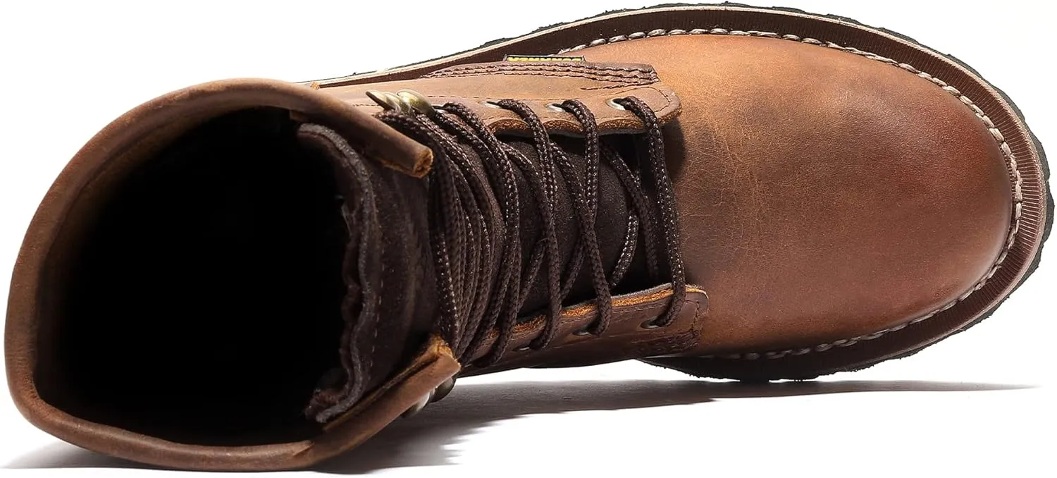 Bonanza Boots Sierra Logger 9" Work Boots for Men - Premium Leather Steel Toe Boots with Slip and Oil Resistant Rubber Outsole