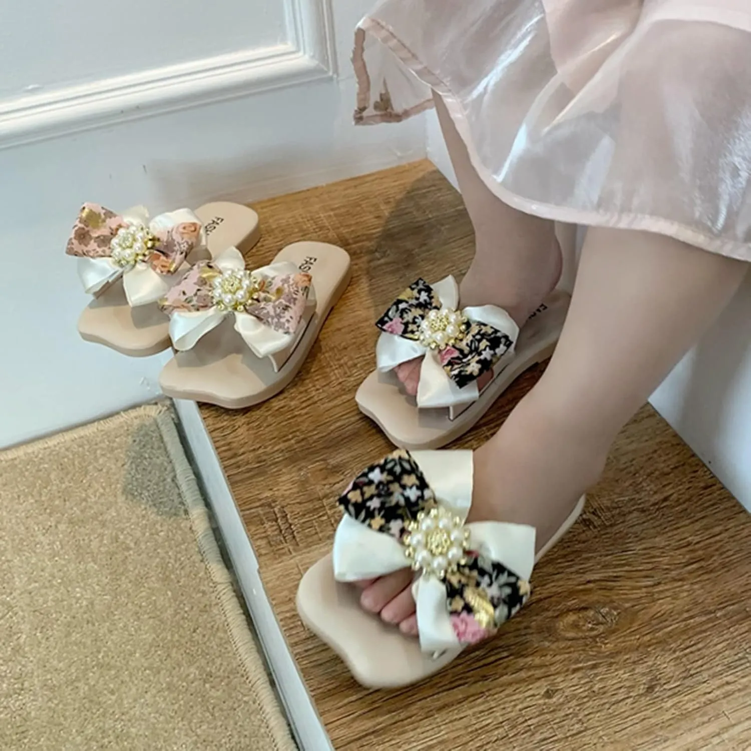 Bow Knot Children Sandals Fairy Wind Versatile Wind Beach Soft Bottom Slippers Toddler Slippers Toddler Girl