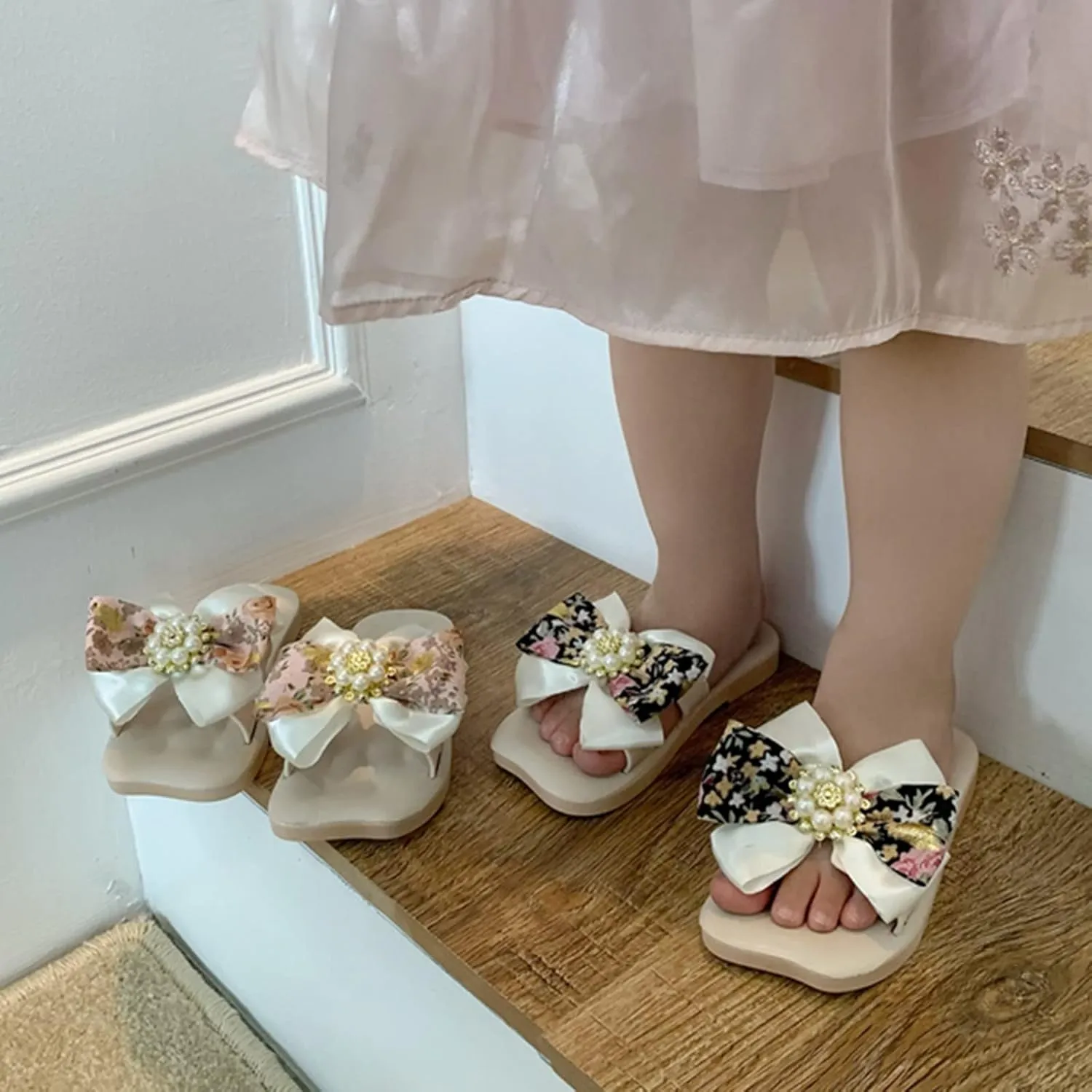 Bow Knot Children Sandals Fairy Wind Versatile Wind Beach Soft Bottom Slippers Toddler Slippers Toddler Girl