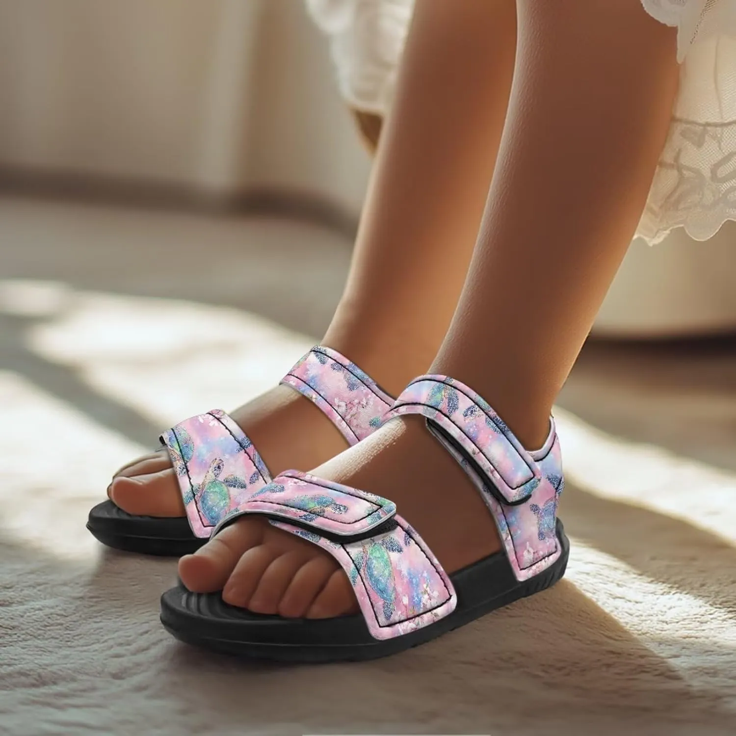 Boys Sandals for Kids Girls Summer Shoes Fashion Slide Sandals with Adjustable Strap Comfort Kids Beach Footwear