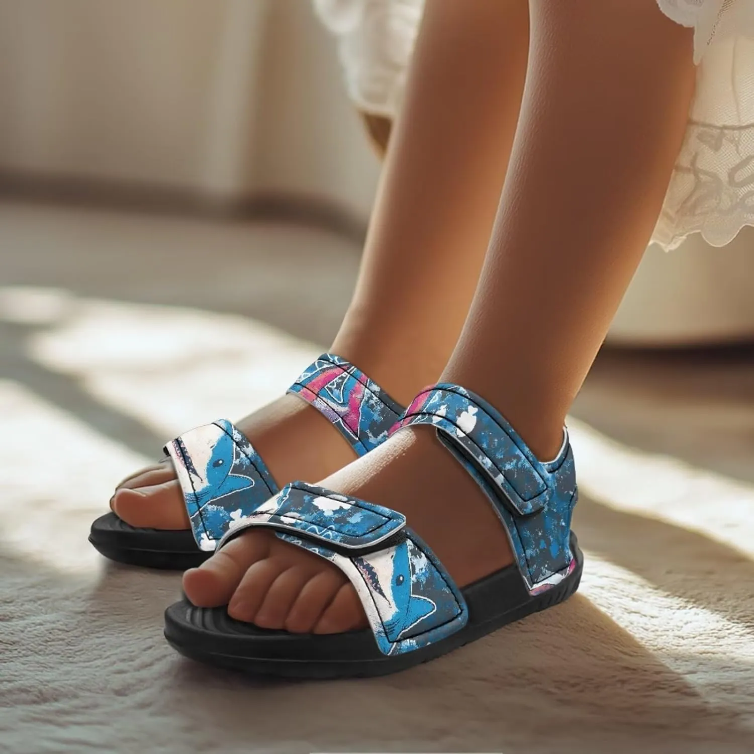 Boys Sandals for Kids Girls Summer Shoes Fashion Slide Sandals with Adjustable Strap Comfort Kids Beach Footwear
