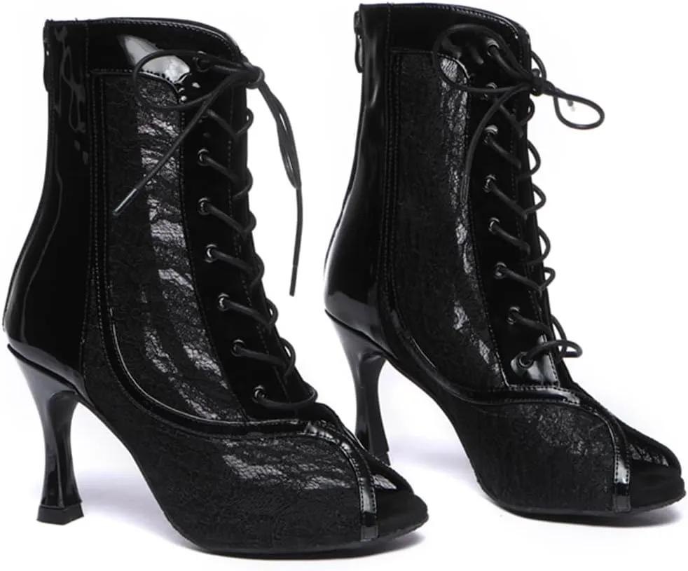 Breathable lace vamp Dance Shoes for Women Ballroom Party Bridal Wedding Stylish Dance boots