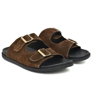 Brown Leather Comfort Slippers