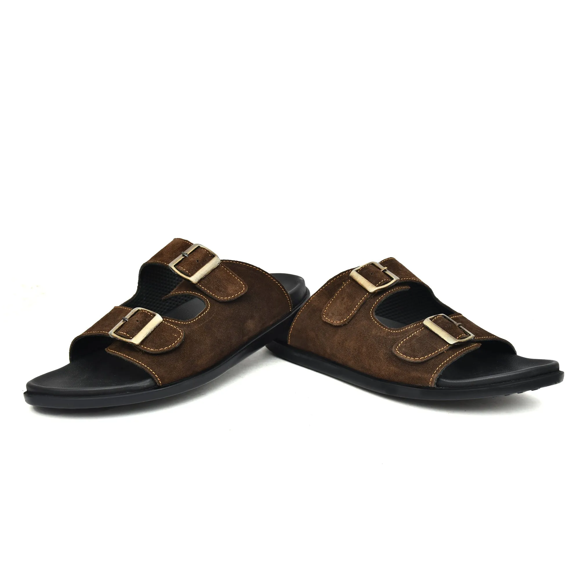 Brown Leather Comfort Slippers