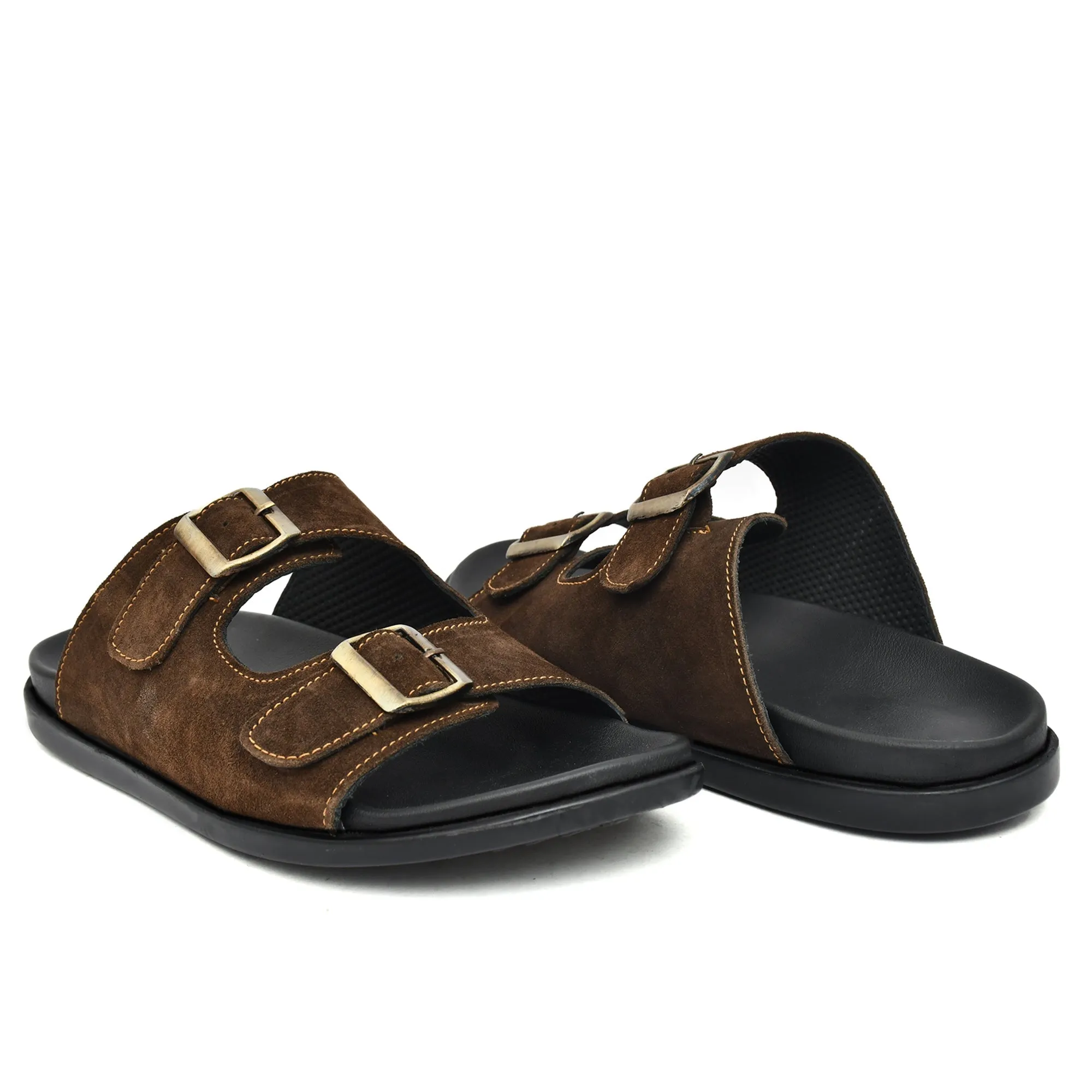 Brown Leather Comfort Slippers