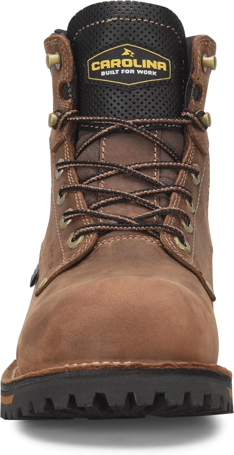 Carolina Men's 6" Pitstop Waterproof Safety Toe Work Boot - Durable Leather, Slip-Resistant Outsole
