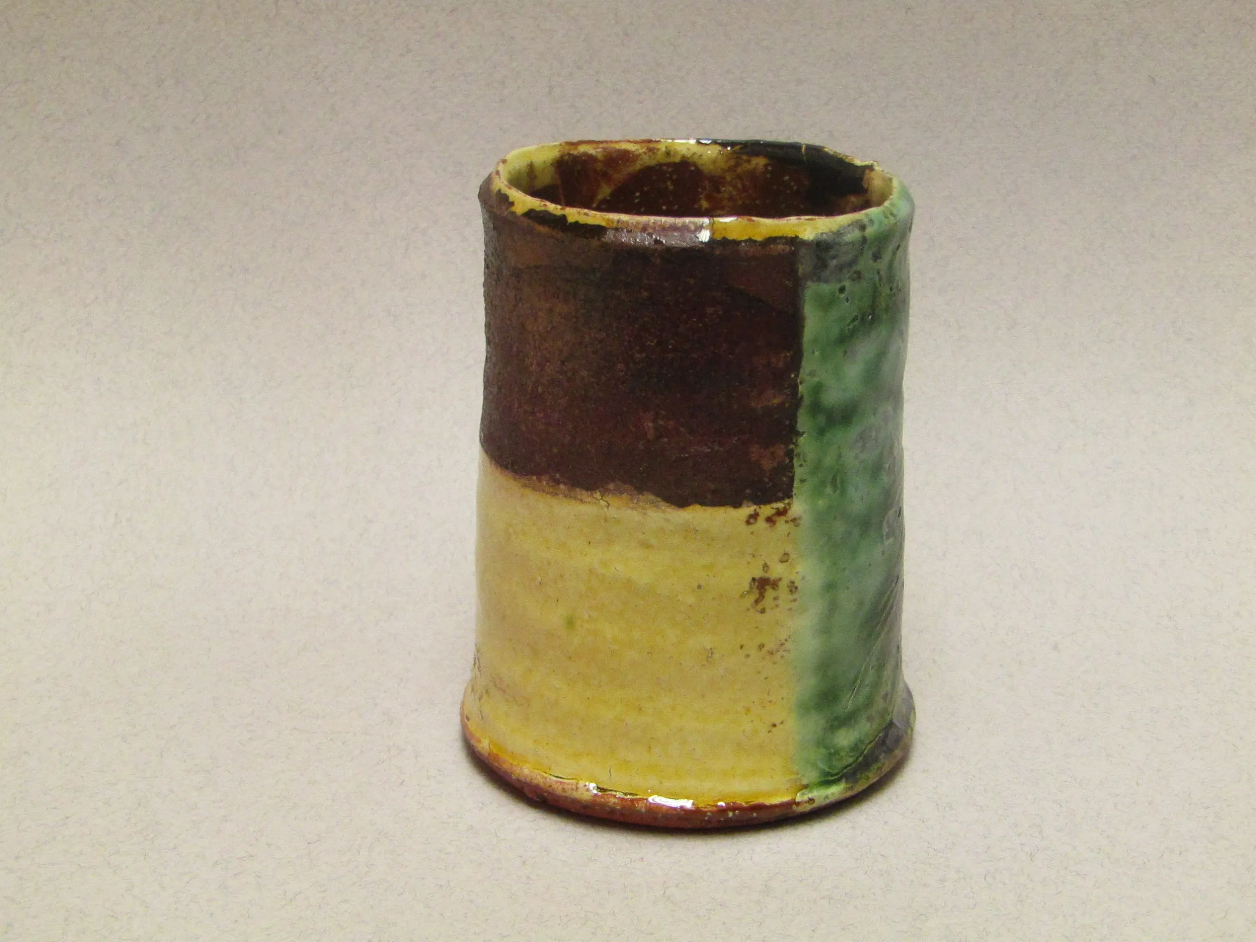 Ceramic Cylinder Pot with Sgraffito by Mary Johnson.