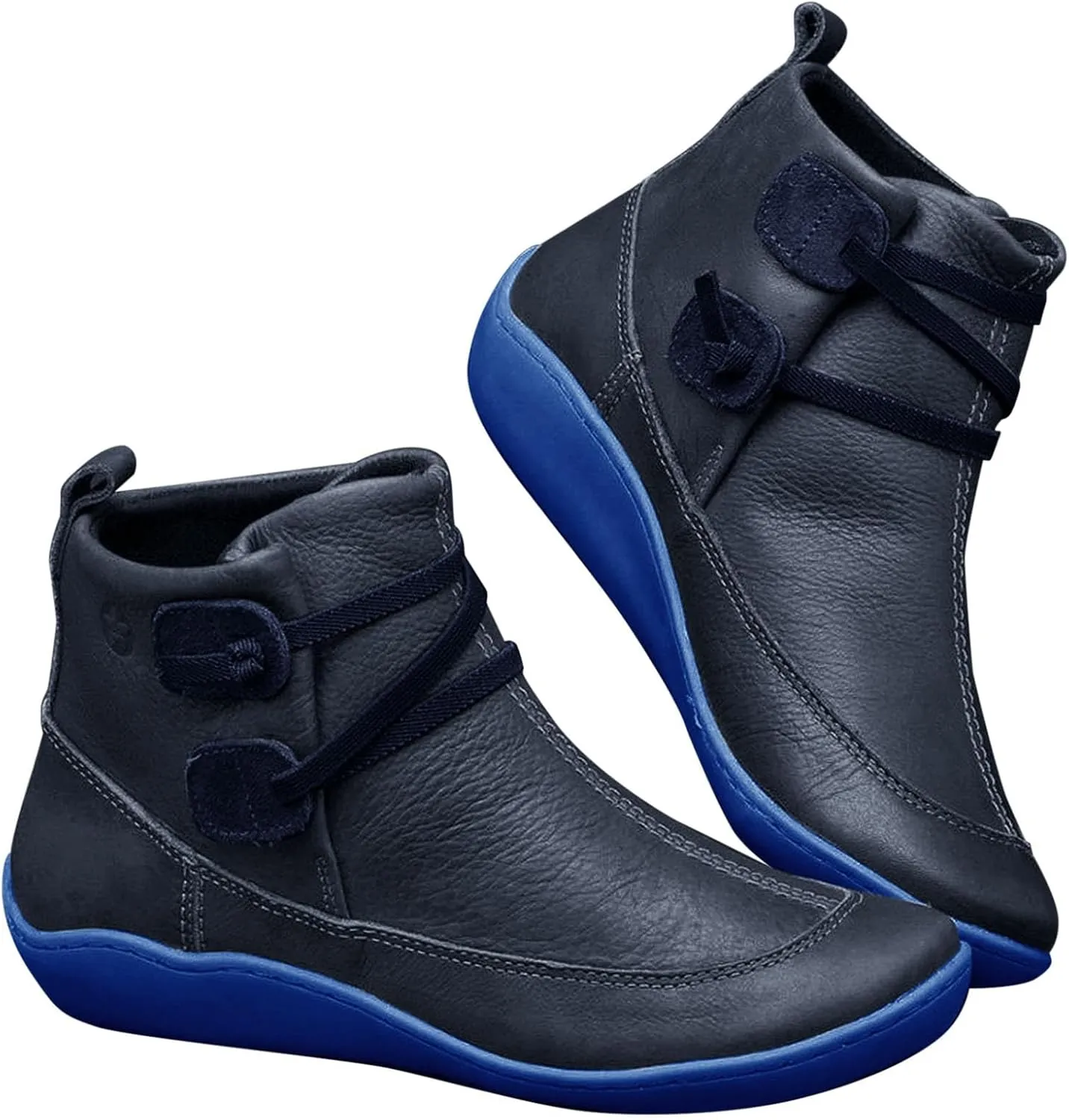 Combat Boots Womens Ankle Womens Heeled Booties Mens Black Boots Casual Hiking Shoes Women Closed Back Lightweight Breathable Chunky Block Heel Side Zipper Pointd Toe