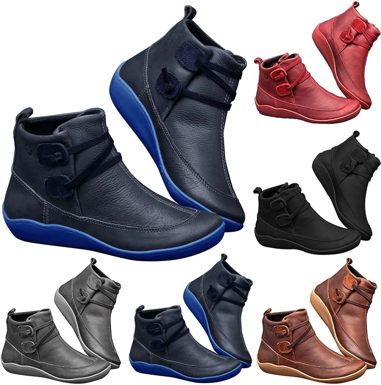 Combat Boots Womens Ankle Womens Heeled Booties Mens Black Boots Casual Hiking Shoes Women Closed Back Lightweight Breathable Chunky Block Heel Side Zipper Pointd Toe