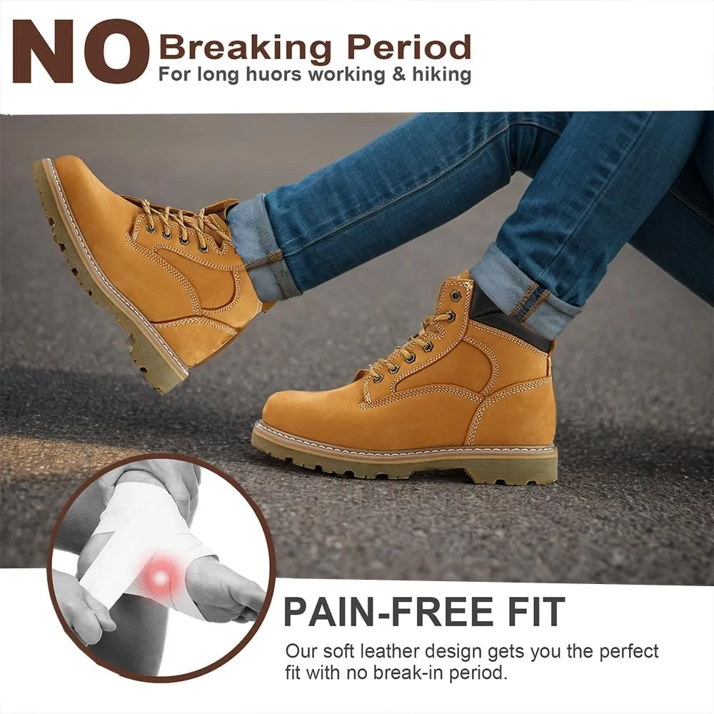 CONRAD Wheat Nubuck Work Boot Collection: Sturdy, Soft Toe, Slip-Resistant Safety Shoes for Men