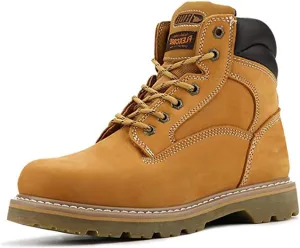 CONRAD Wheat Nubuck Work Boot Collection: Sturdy, Soft Toe, Slip-Resistant Safety Shoes for Men