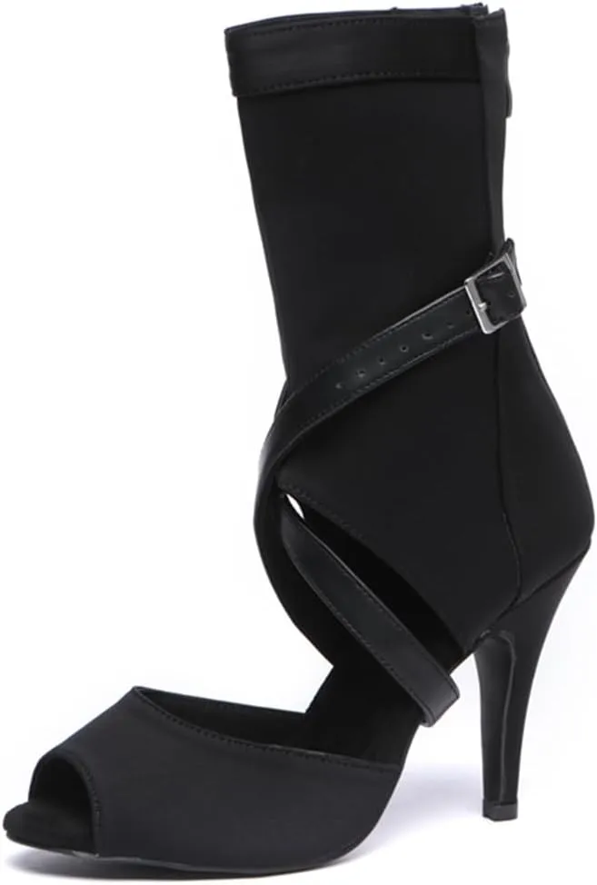 Dance Shoes for Women Ballroom Party Bridal Wedding Stylish Elasticated Dance boots