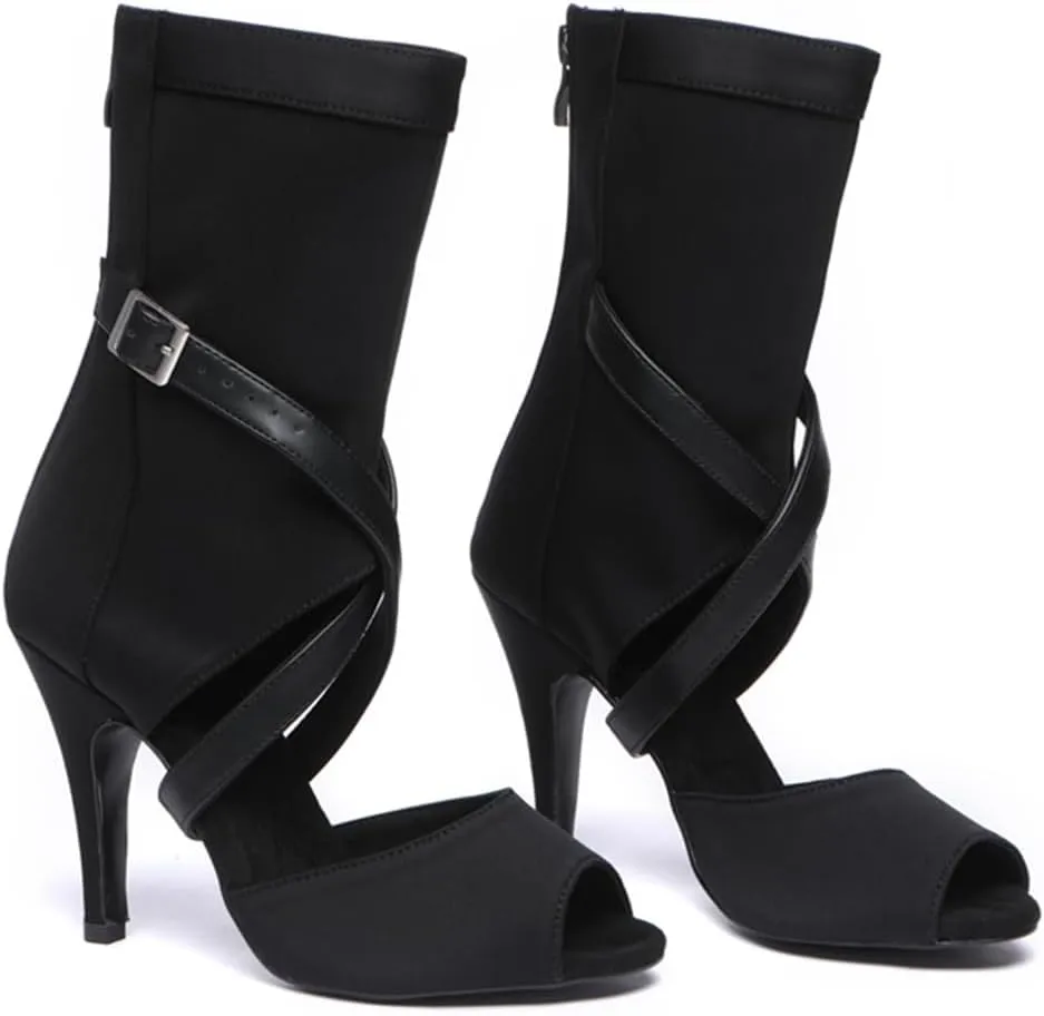 Dance Shoes for Women Ballroom Party Bridal Wedding Stylish Elasticated Dance boots