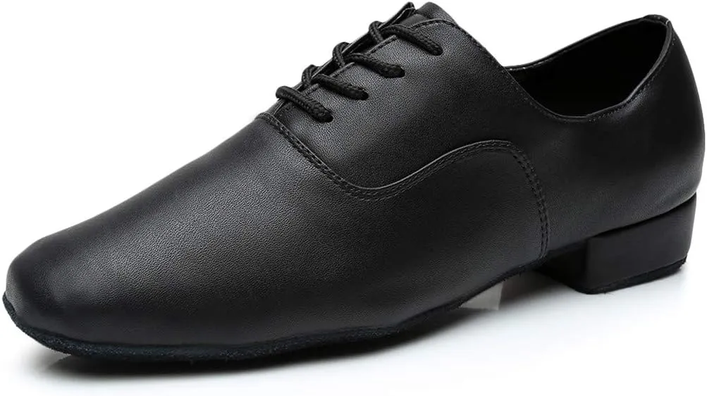 Dance Stylish Round Black Leather Morden Jazz Latin Mens Toe Ballroom Shoe Men's Leather Shoes Loafer Shoes for Men Leather