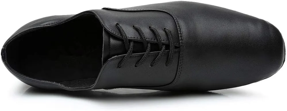 Dance Stylish Round Black Leather Morden Jazz Latin Mens Toe Ballroom Shoe Men's Leather Shoes Loafer Shoes for Men Leather