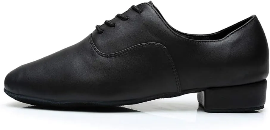 Dance Stylish Round Black Leather Morden Jazz Latin Mens Toe Ballroom Shoe Men's Leather Shoes Loafer Shoes for Men Leather