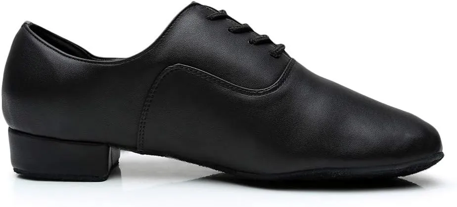 Dance Stylish Round Black Leather Morden Jazz Latin Mens Toe Ballroom Shoe Men's Leather Shoes Loafer Shoes for Men Leather