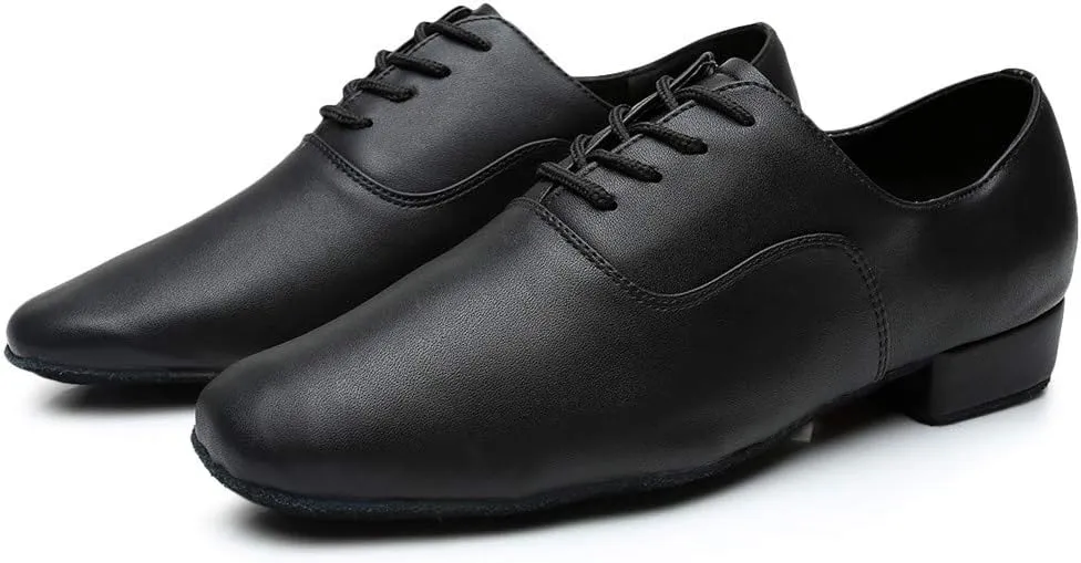 Dance Stylish Round Black Leather Morden Jazz Latin Mens Toe Ballroom Shoe Men's Leather Shoes Loafer Shoes for Men Leather