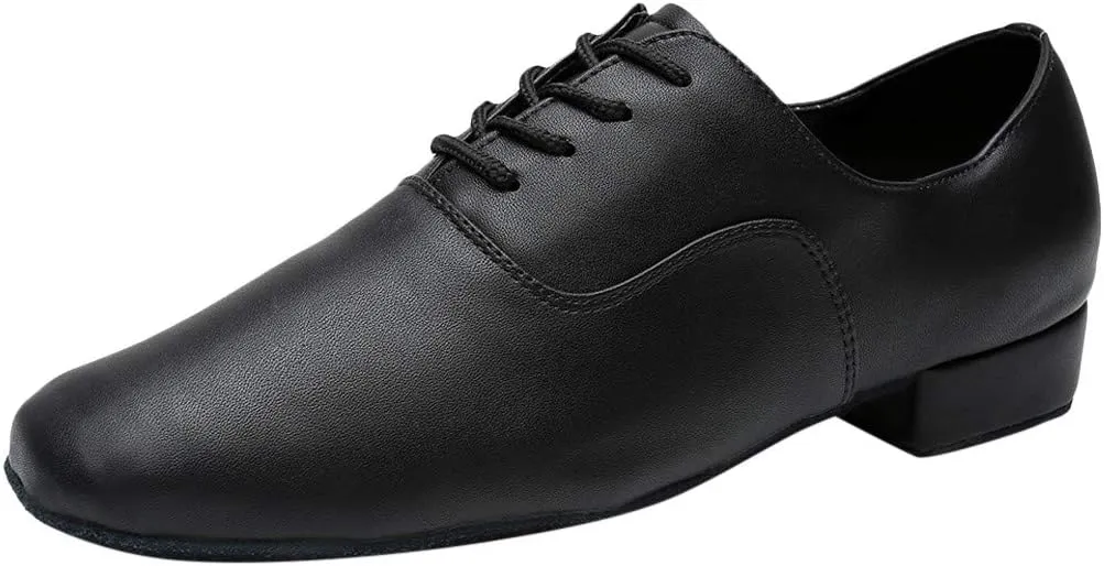 Dance Stylish Round Black Leather Morden Jazz Latin Mens Toe Ballroom Shoe Men's Leather Shoes Loafer Shoes for Men Leather