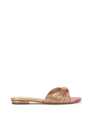 Dydra Flat Sandal in Soft Pink & Gold