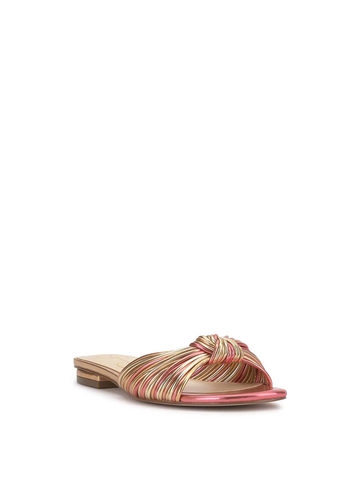 Dydra Flat Sandal in Soft Pink & Gold