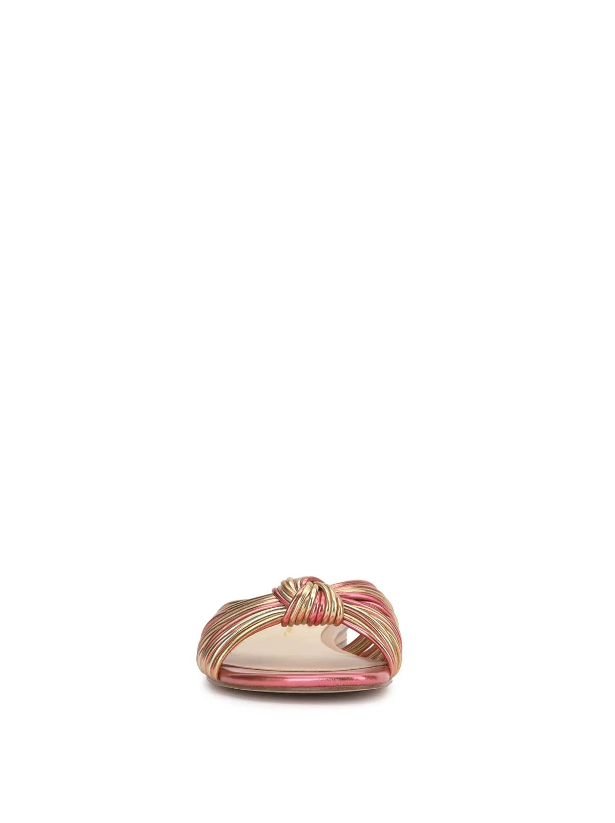 Dydra Flat Sandal in Soft Pink & Gold