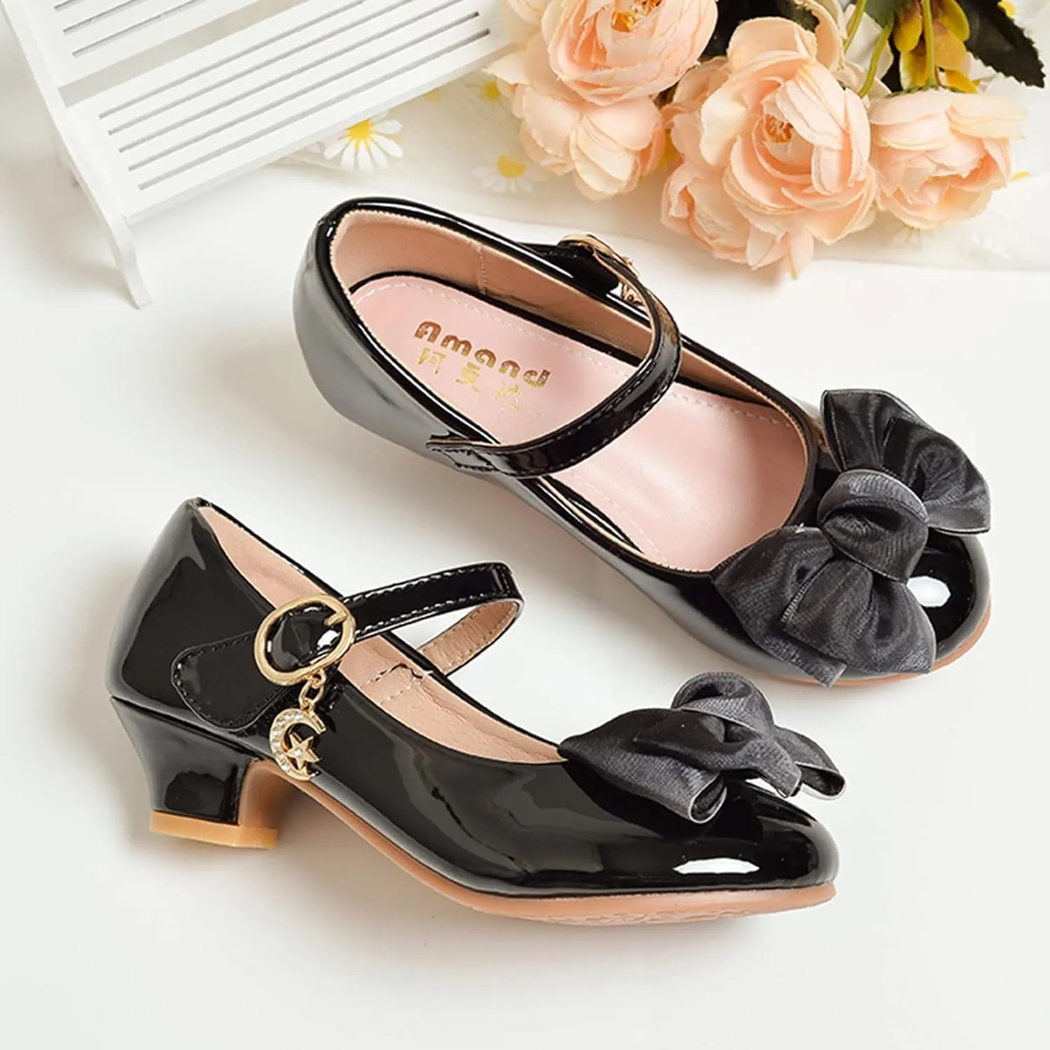 Girls Ballet Shoes Children Shoes with Single Shoes Fashion Leather Shoes Versatile Bow Small Leather Sandals Shoes