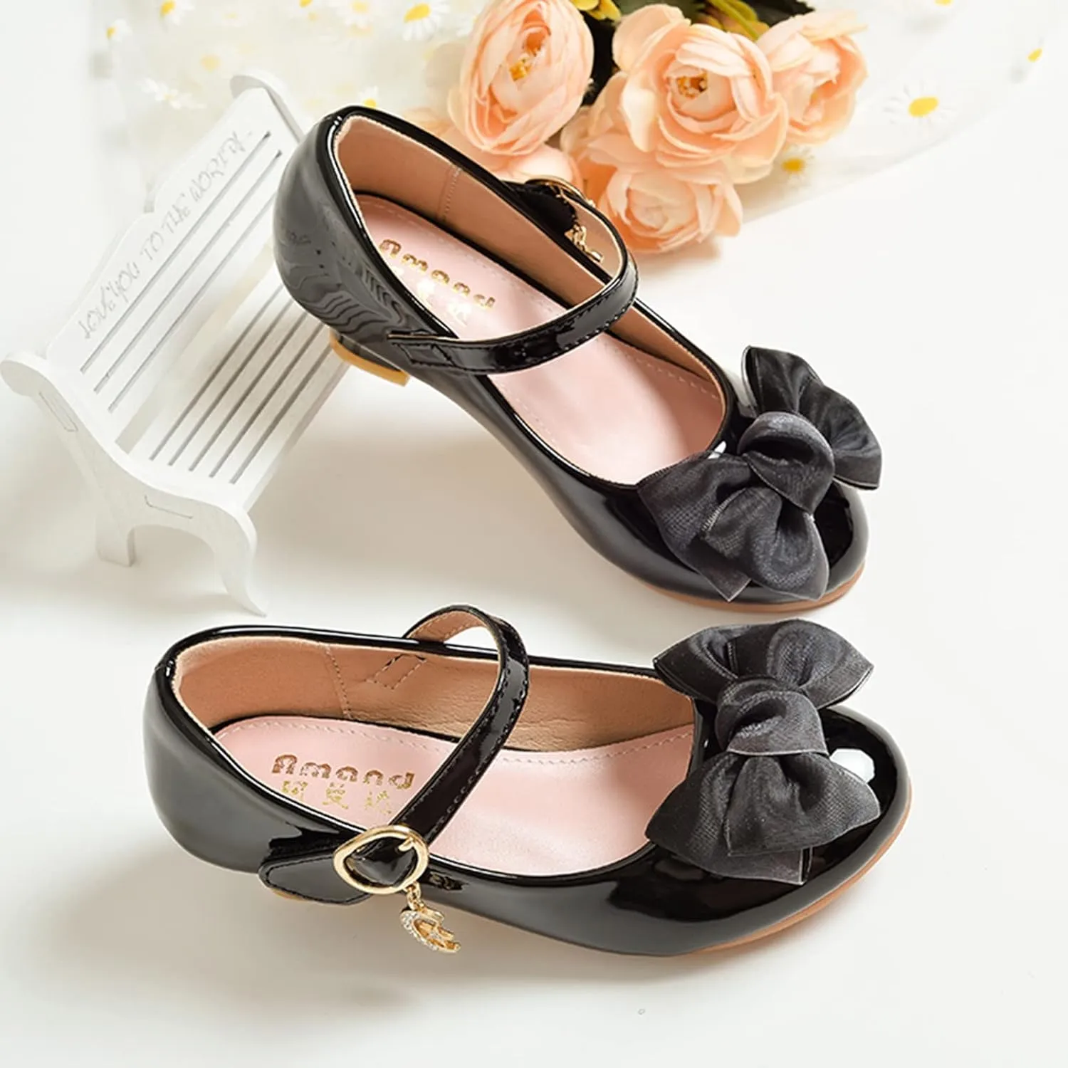 Girls Ballet Shoes Children Shoes with Single Shoes Fashion Leather Shoes Versatile Bow Small Leather Sandals Shoes