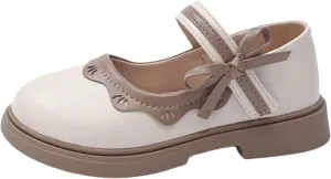 Girls Flats Mary Jane Flower Girl Dress Shoes School Wedding Party Leather Bowknot Shoes for Kids Soft Sole Sandals