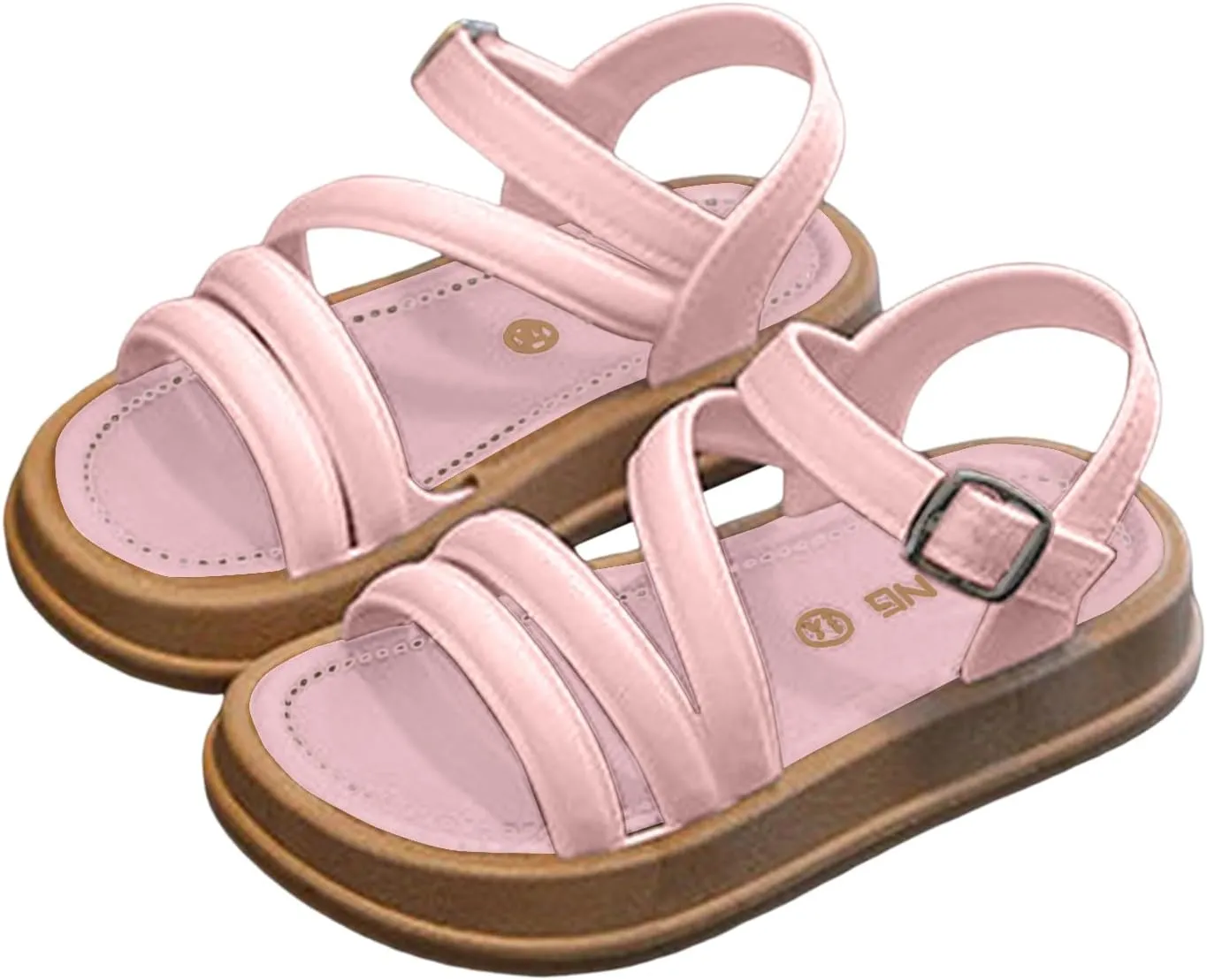 Girls Sandals Low Heels Dress Children's Casual Sandals Princess Shoes Soft Sole Fashionable Versatile Little Girl Beach Comfortable Comfortable Sandal with Adjustable Back Strap