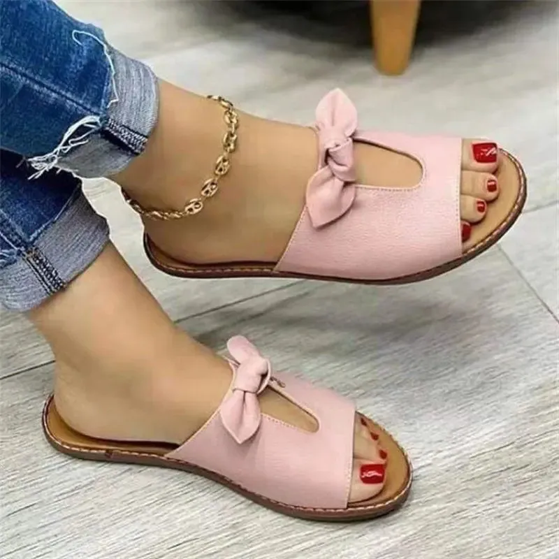 Gold Bowknot Sandals