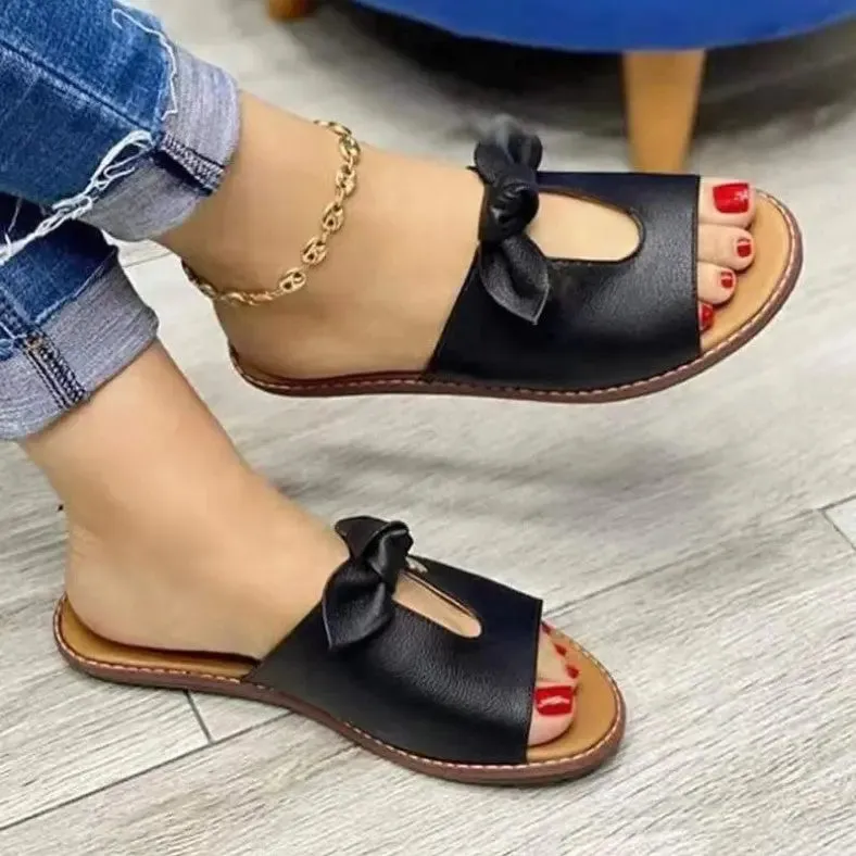 Gold Bowknot Sandals