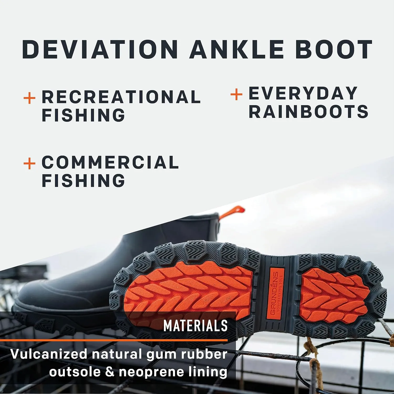 Grundens Mens Deviation 6 Ankle Boot | Durable, Waterproof