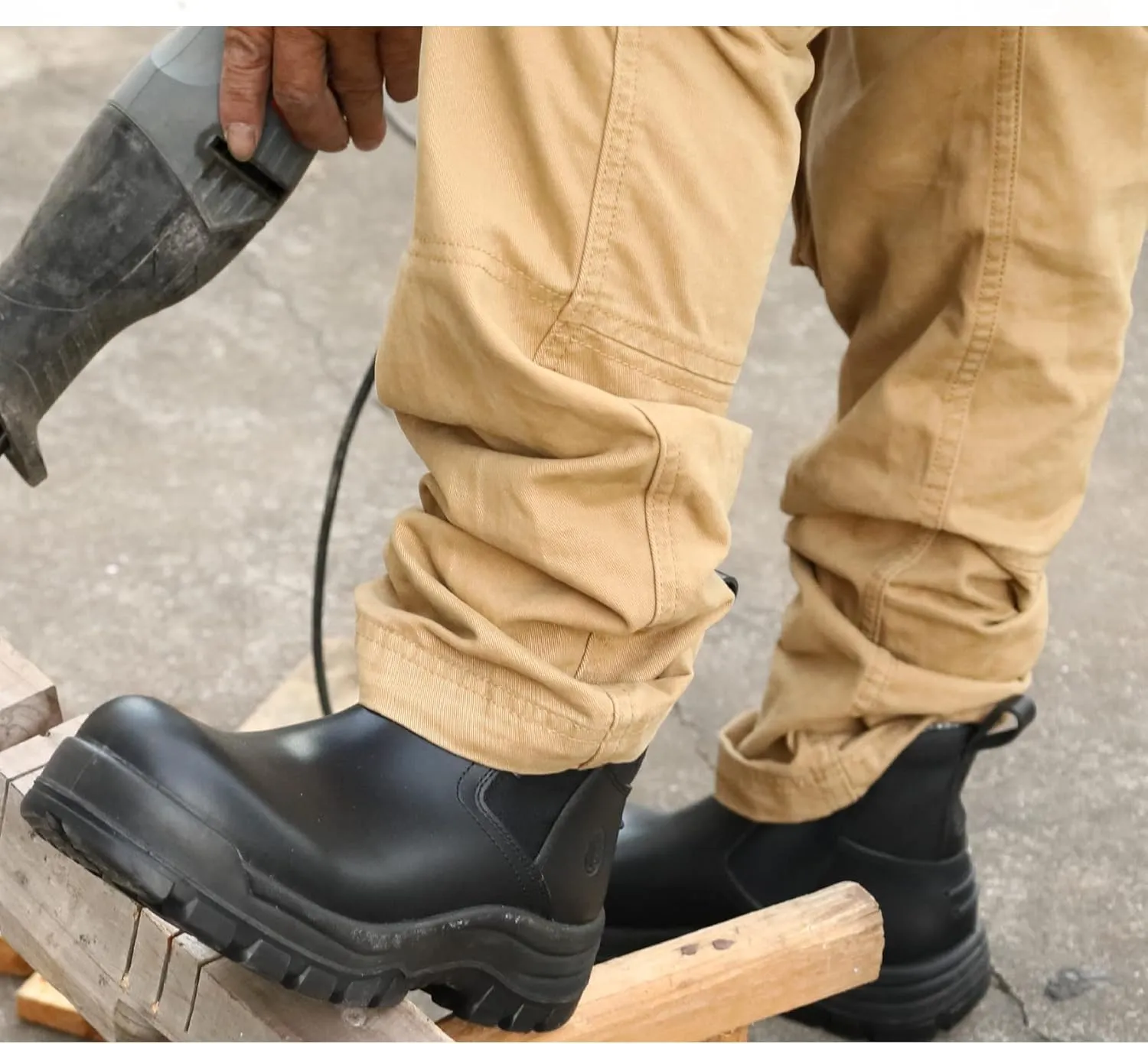 HANDPOINT Work Boots for Men - 6 Inch Soft Toe Boot, Non-Slip Anti-Fatigue Wedge Sole Shoes, Water Resistant EH Safety Boots