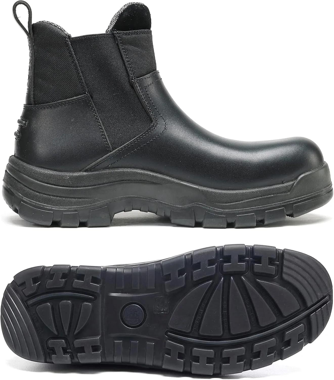 HANDPOINT Work Boots for Men - 6 Inch Soft Toe Boot, Non-Slip Anti-Fatigue Wedge Sole Shoes, Water Resistant EH Safety Boots