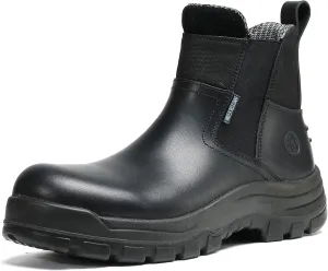 HANDPOINT Work Boots for Men - 6 Inch Soft Toe Boot, Non-Slip Anti-Fatigue Wedge Sole Shoes, Water Resistant EH Safety Boots