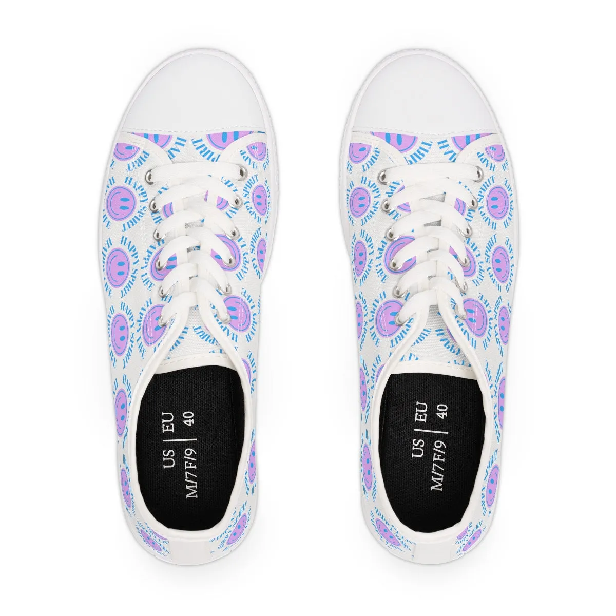 Happy Spirit Happy Life Purple Smile Sneakers, Smile Canvas Low Top Shoes for Women, Vsco Girl Shoes, Tumblr Shoes, Lavender Smile Shoes