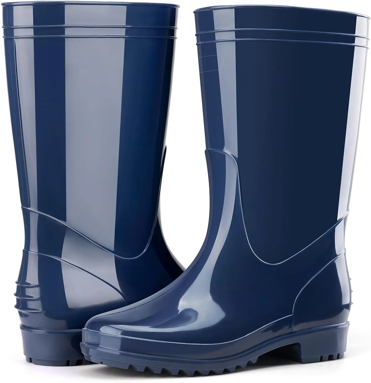 HISEA Men's Rain Boots Waterproof, Garden Fishing Outdoor Work PVC Boots, Durable Slip Resistant Boots for Agriculture and Industrial Working