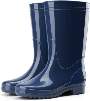 HISEA Men's Rain Boots Waterproof, Garden Fishing Outdoor Work PVC Boots, Durable Slip Resistant Boots for Agriculture and Industrial Working
