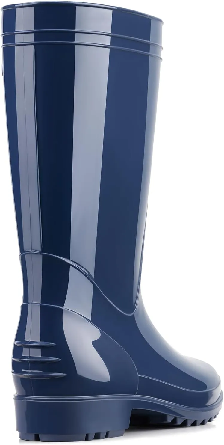 HISEA Men's Rain Boots Waterproof, Garden Fishing Outdoor Work PVC Boots, Durable Slip Resistant Boots for Agriculture and Industrial Working