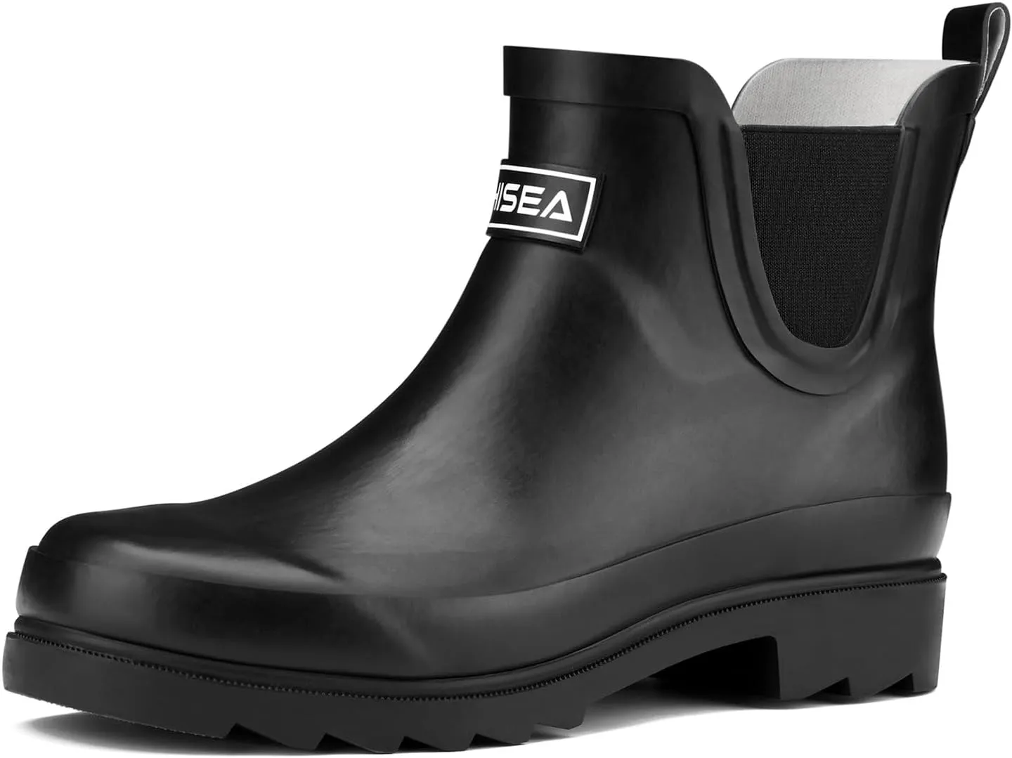 HISEA Women's Short Rubber Rain Boots Waterproof Chelsea Garden Boots for Ladies with Comfort Insole Stylish Ankle Rain Shoes Outdoor Work Booties